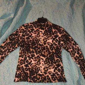 cheetah print turtle neck